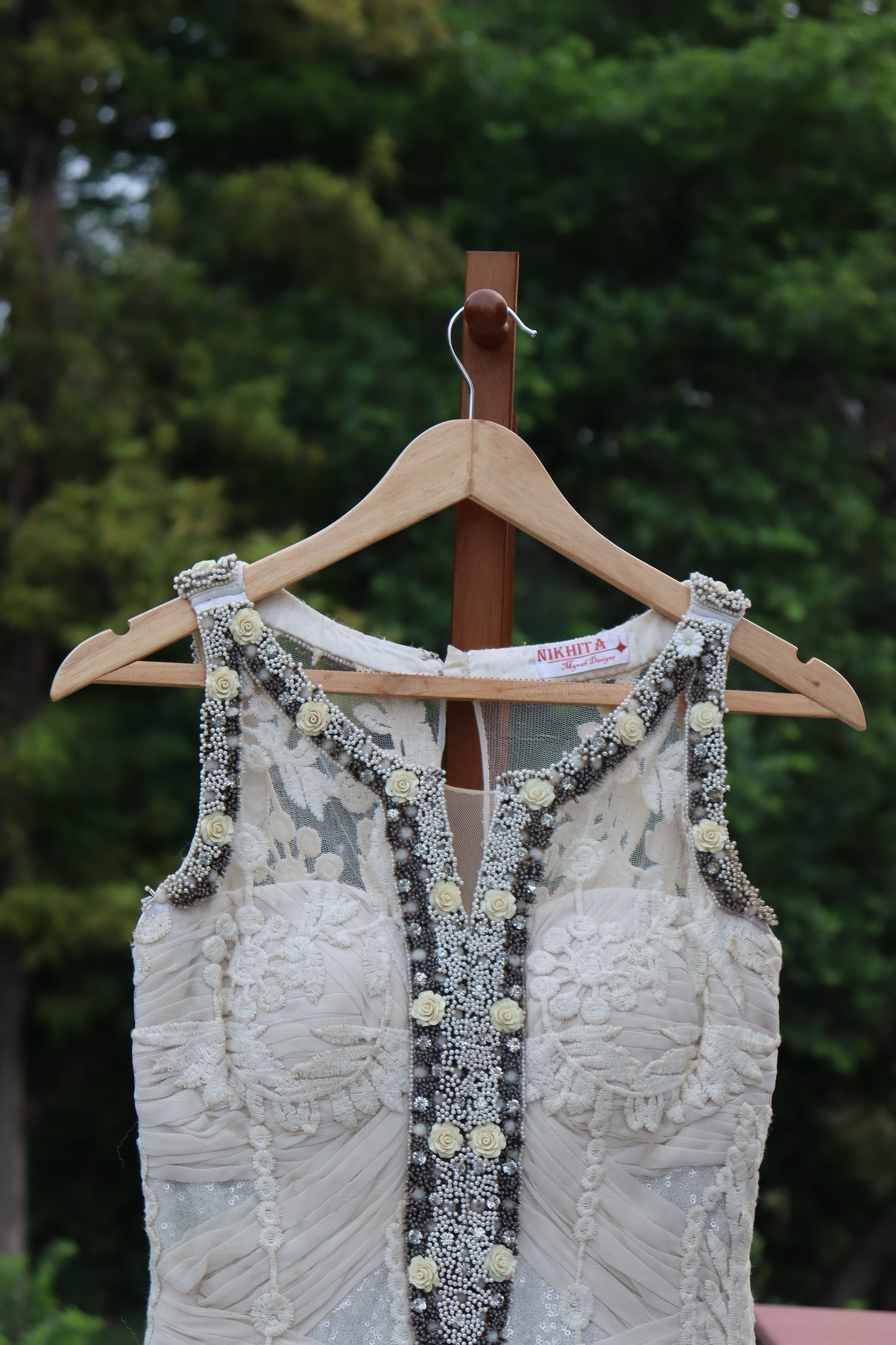 Embroidered Ivory Gown