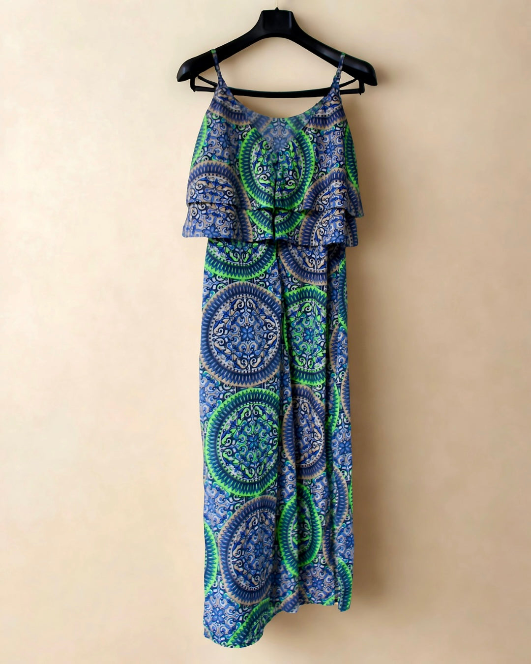 Boho Patchwork Spaghetti Dress