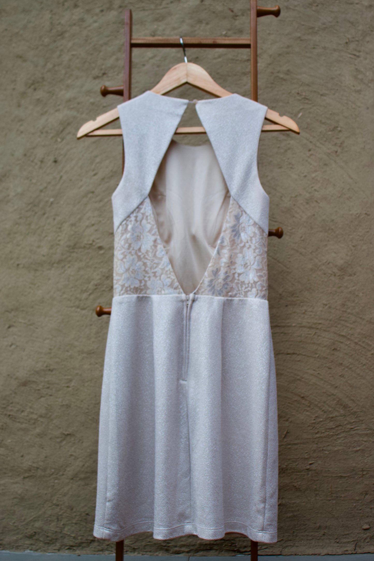 Shimmer Lace-Panel Dress
