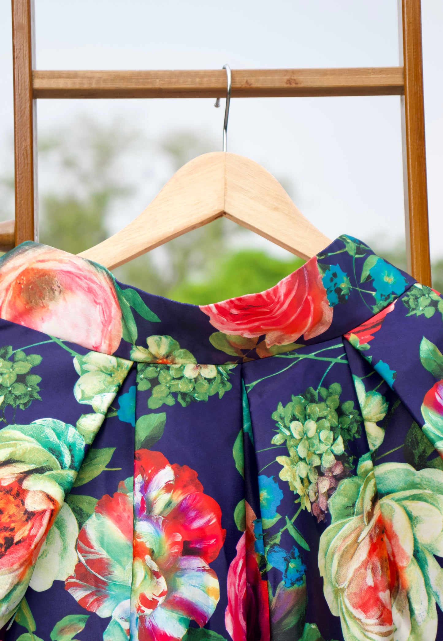 Floral High- waist Flared skirt