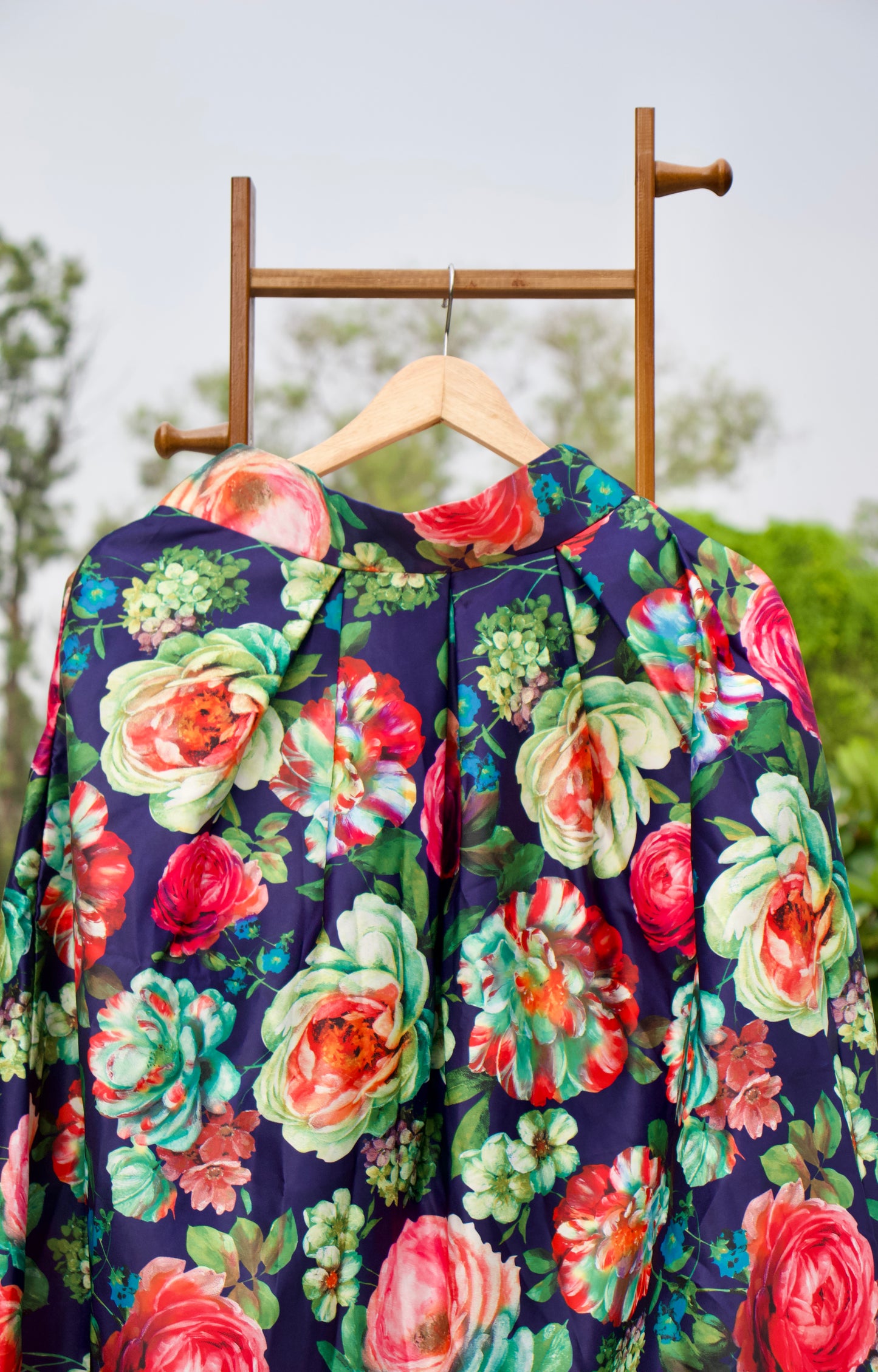 Floral High- waist Flared skirt