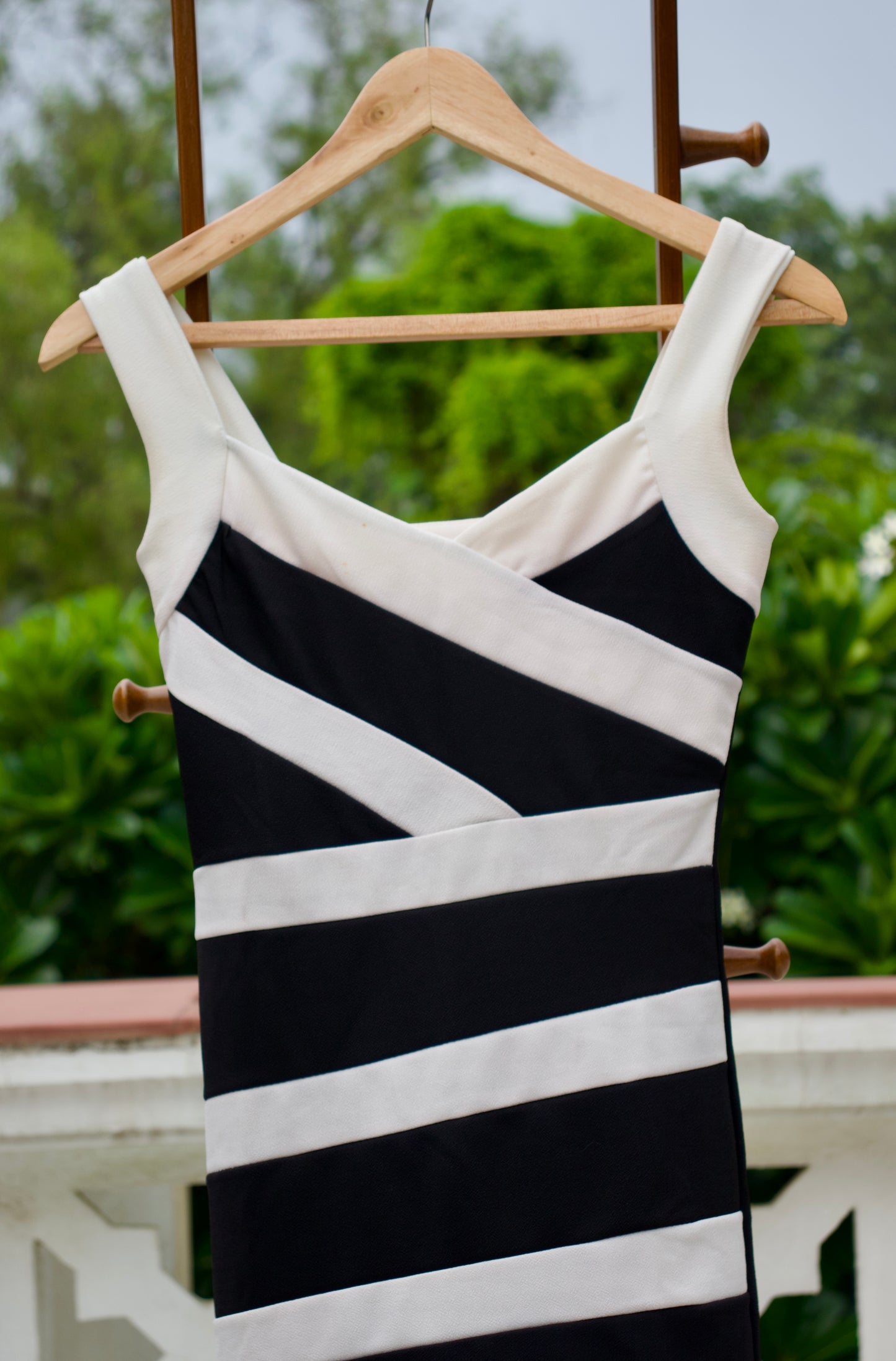 Monochrome Chic Bodycon Dress