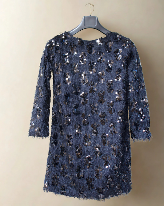 Midnight Glimmer Fuzz Dress